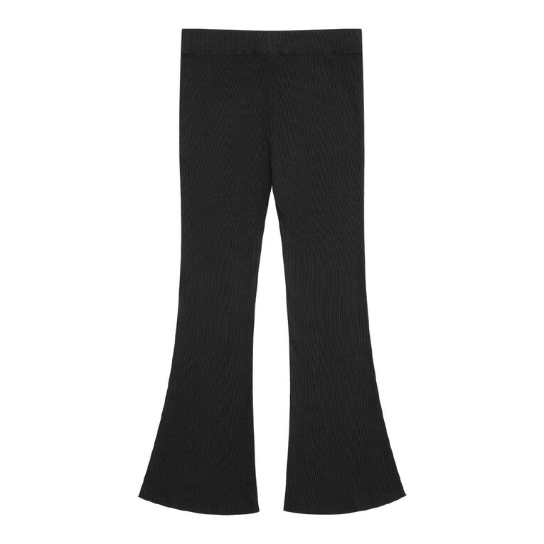 Young Original Rib Flare Leggings, Black, hi-res