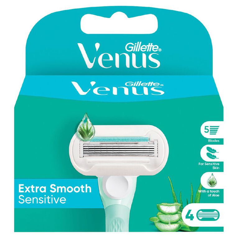 Gillette Venus Deluxe Smooth Sensitive Razor Blade 4 Pack, , hi-res