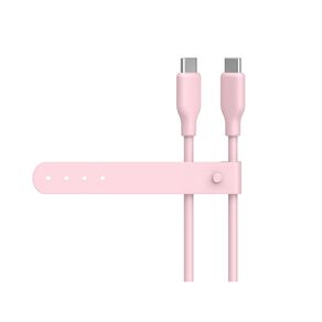 Tech.Inc Silicon USB-C to C Cable With Silicon Tie TICABS02GN Pink