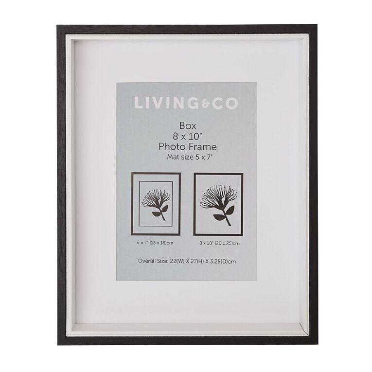 Living & Co Box Frame Black 8in x 10in, Black, hi-res