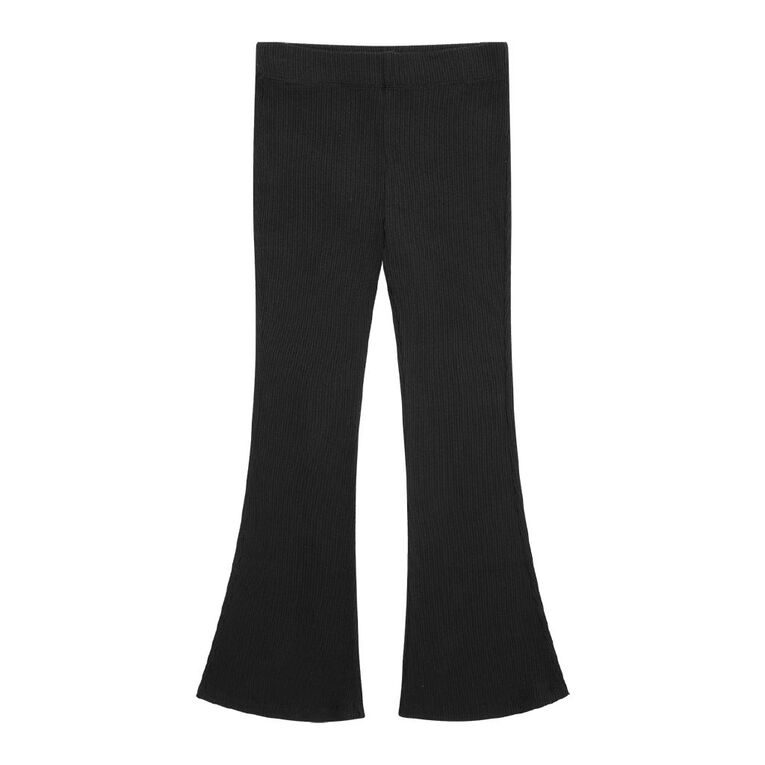 Young Original Rib Flare Leggings, Black, hi-res