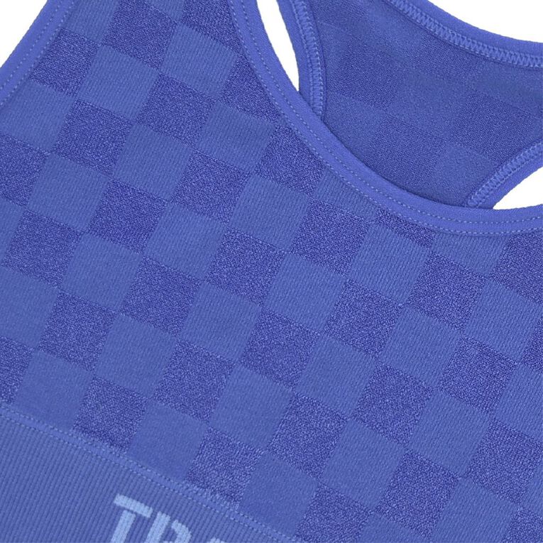 Tradie Girls' Seamfree Crop 2 Pack, Blue, hi-res