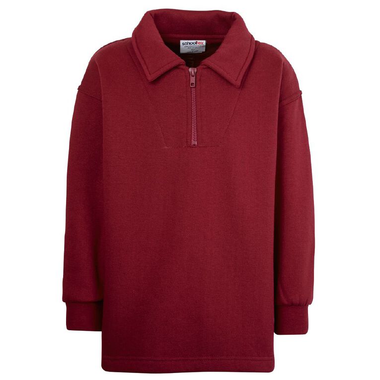 Schooltex Kids' Zip Fleece Tunic, Burgundy, hi-res