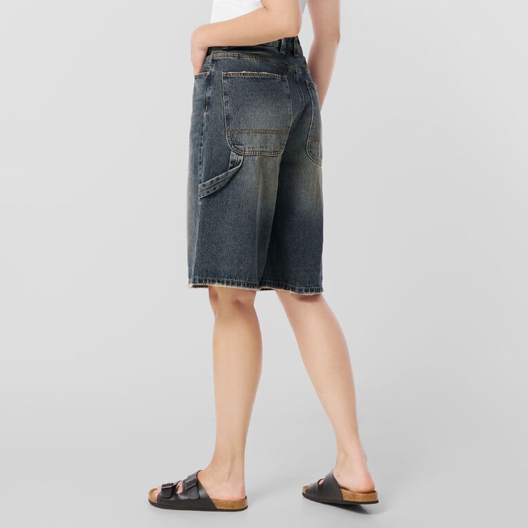 H&H Women's Oversized Jorts, Denim Mid, hi-res