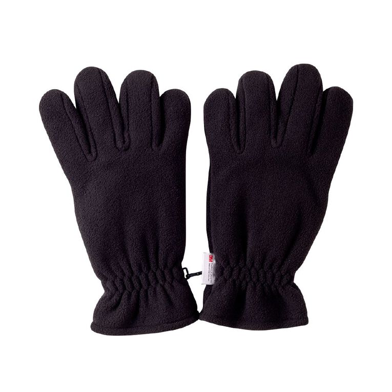 Back Country Men's Full Finger Fleece Gloves, Black, hi-res