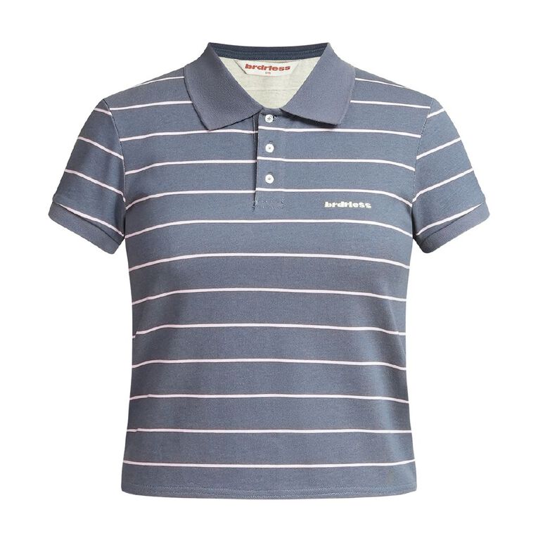 BRDRLESS Ivy Stripe Polo, Navy, hi-res