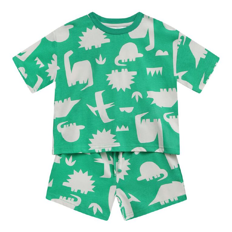 H&H Boys' Tee and Short Pyjama Set 2 Pack, Blue Dark, hi-res