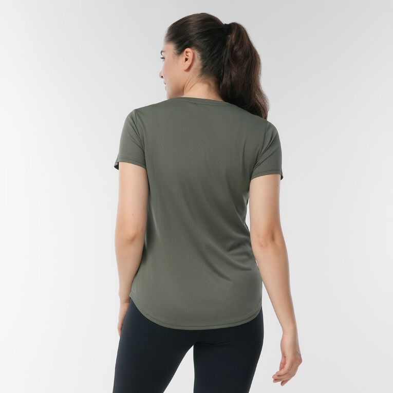 Active Intent Women's Active Mesh Crew Tee, Green Mid, hi-res
