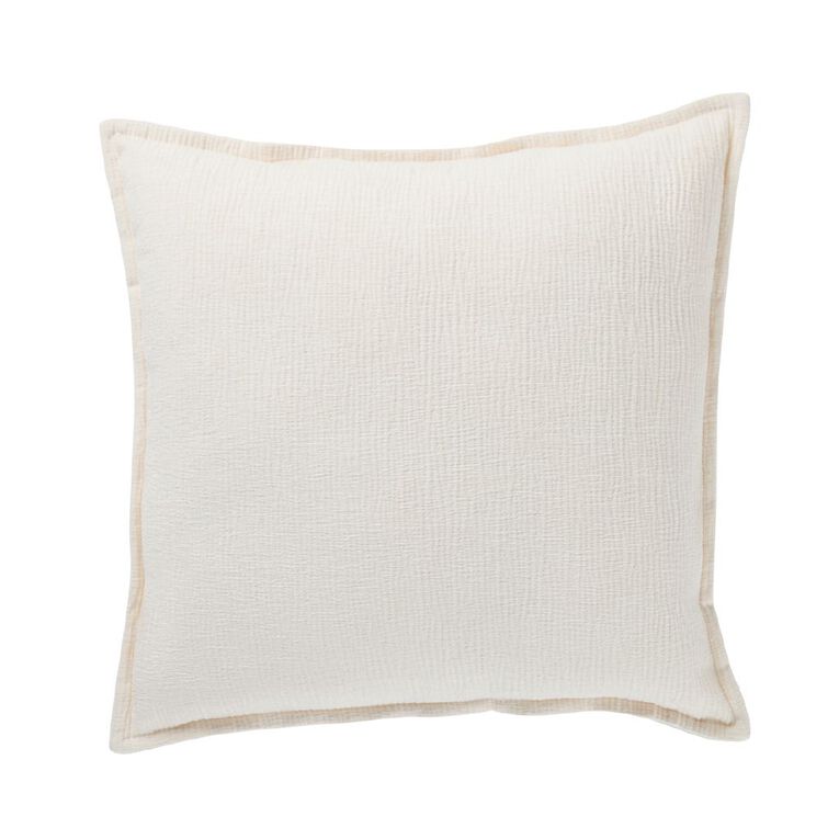 Living & Co Cushion Ruched Natural 45cm x 45cm, , hi-res