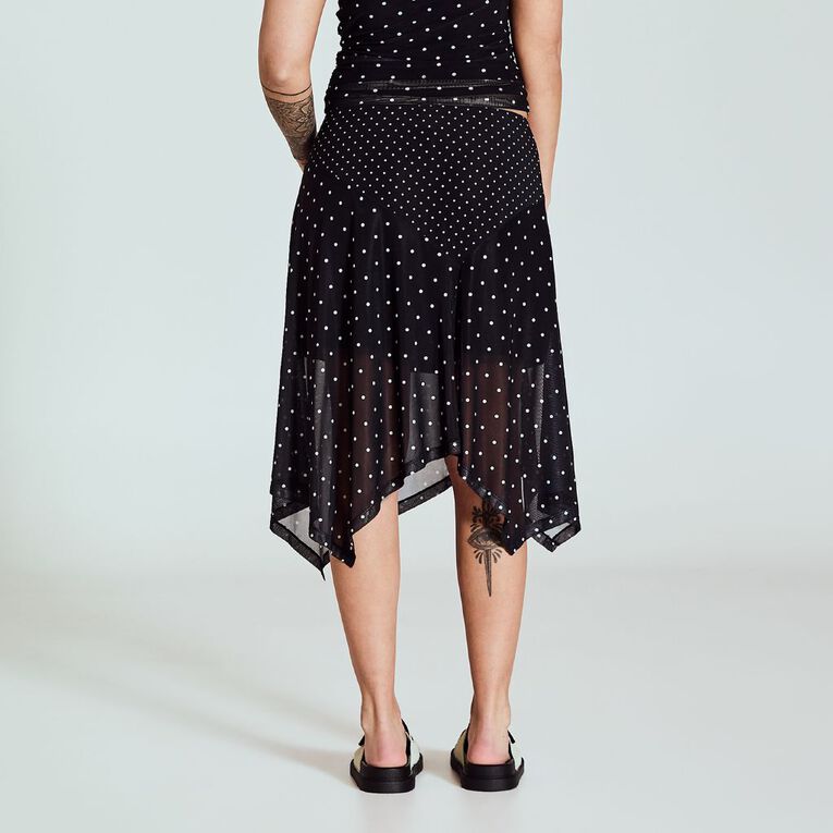 BRDRLESS Talia Assymmetrical Skirt, Black/White, hi-res