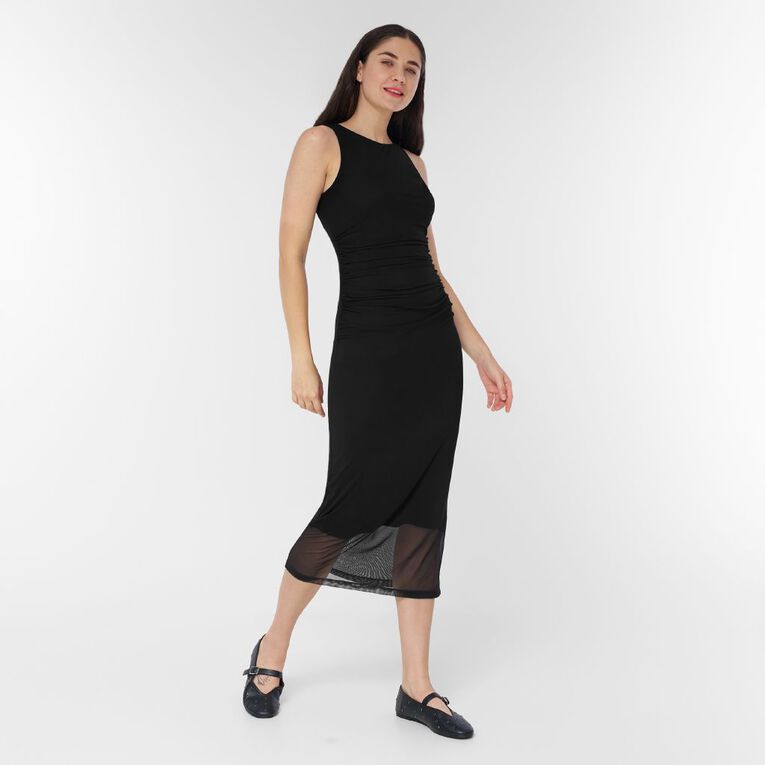 H&H Women's Mesh Midi Dress, Black, hi-res