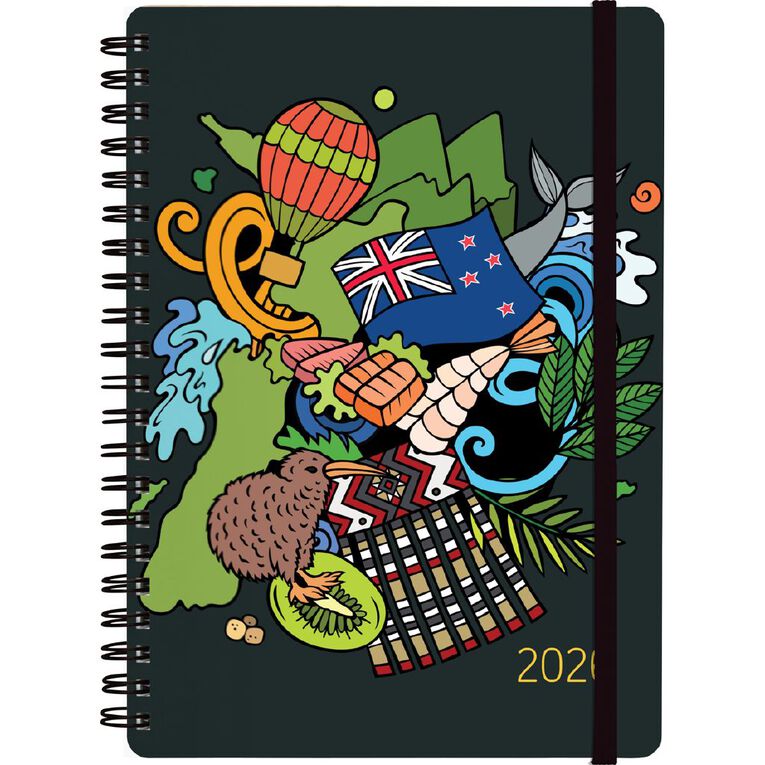 Collins 2026 Diary Day To Page Kiwiana Multi-Coloured A5, , hi-res