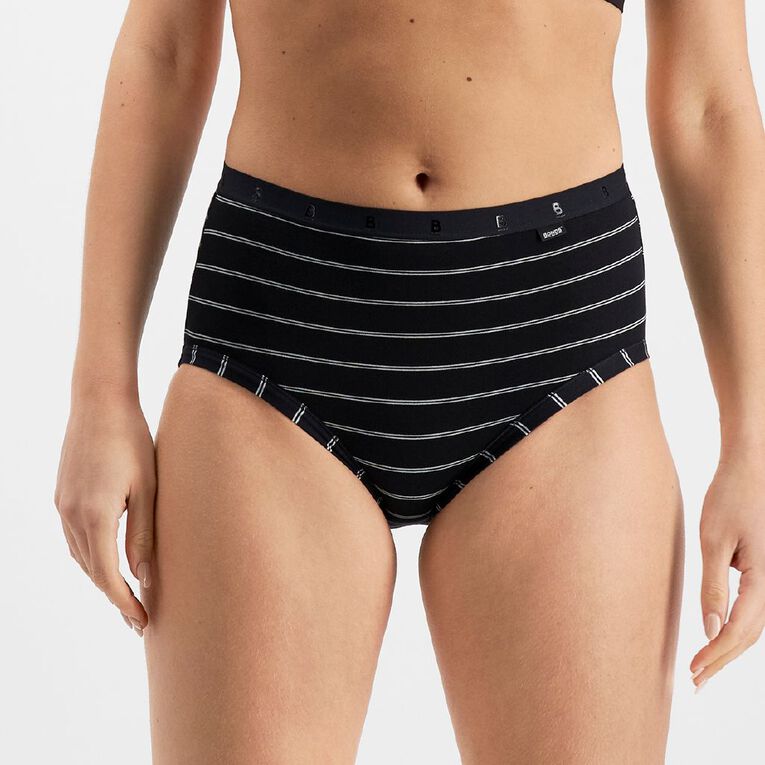 B FOR BONDS Women's Full Briefs 2 Pack, Black/White, hi-res