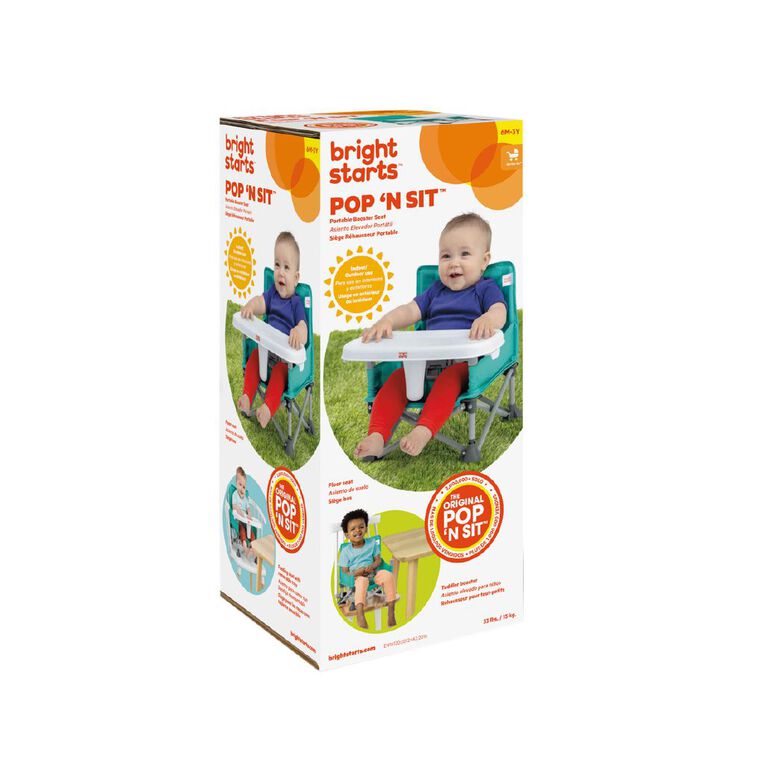 Bright Starts Pop N Sit Portable Booster Seat Teal, , hi-res