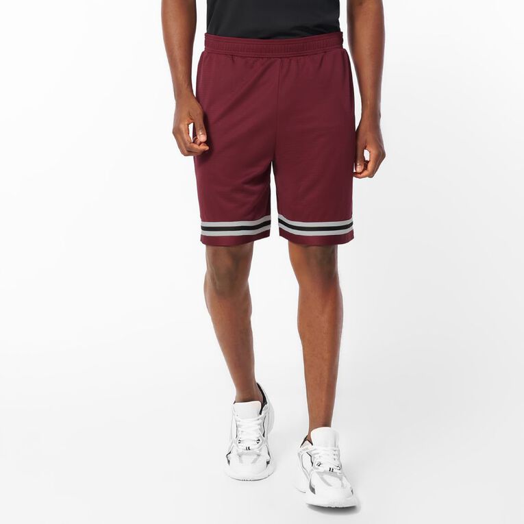 Active Intent Men's Active Basketball Shorts, Red Dark, hi-res