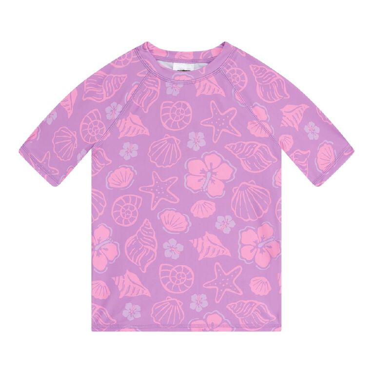 Young Original Short Sleeve Rash Top, Purple Mid, hi-res