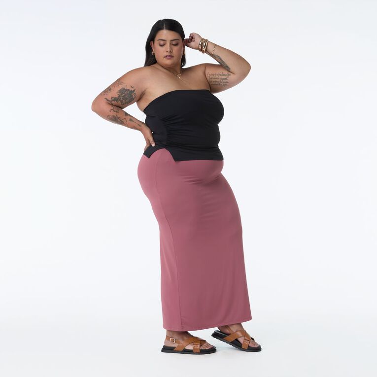 Garage Women's Contour Ruched Bandeau, Black, hi-res