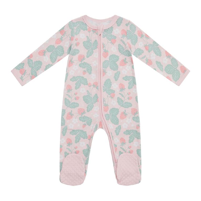 Young Original Babys' Zip-Thru All-in-One, Pink Light BERRIES, hi-res
