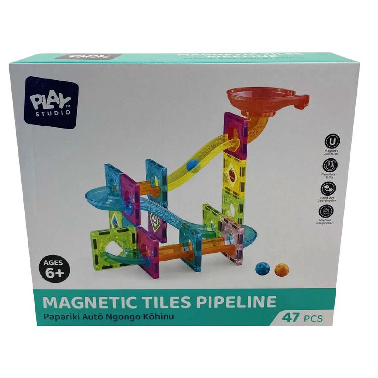 Play Studio Magnetic Tiles Pipeline 47 Pieces, , hi-res