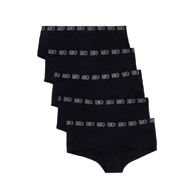 Rio Women's Shortie 5 Pack, Black, hi-res