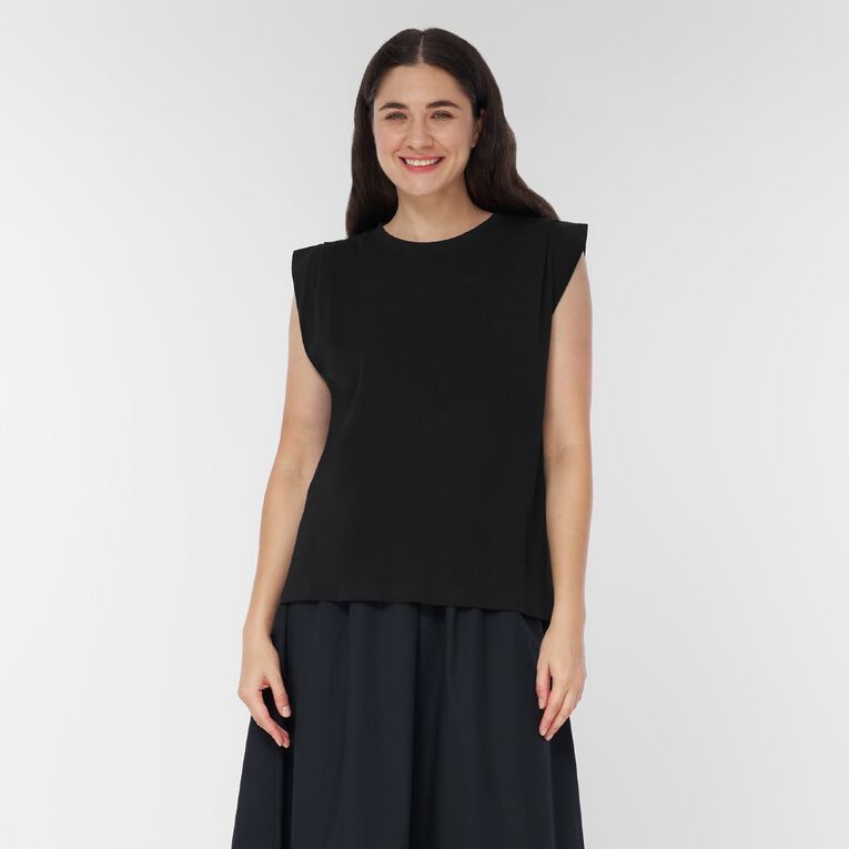 H&H Women's Relaxed Tank Top, Black, hi-res