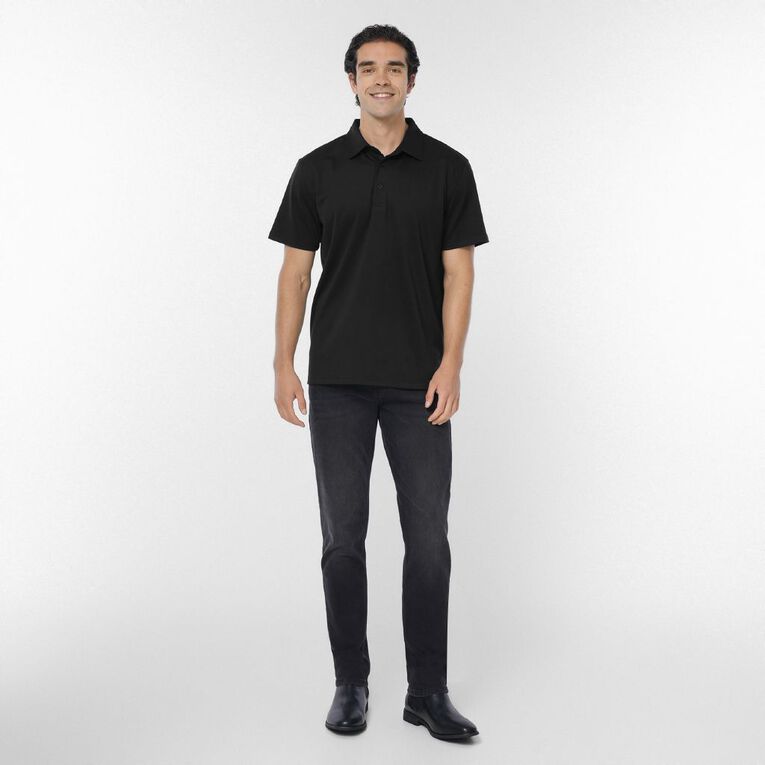 H&H Men's Easy Care Polo, Black, hi-res