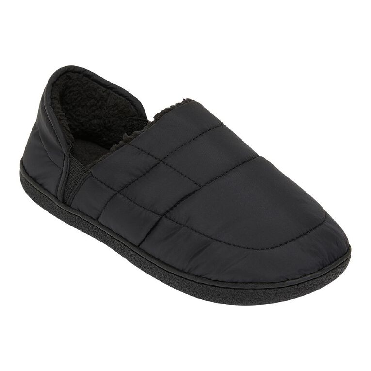 H&H Women's Quilted Slipper Shoes, Charcoal, hi-res