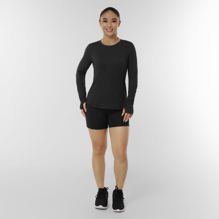 Active Intent Women's Active Longsleeve Tee, Black, hi-res