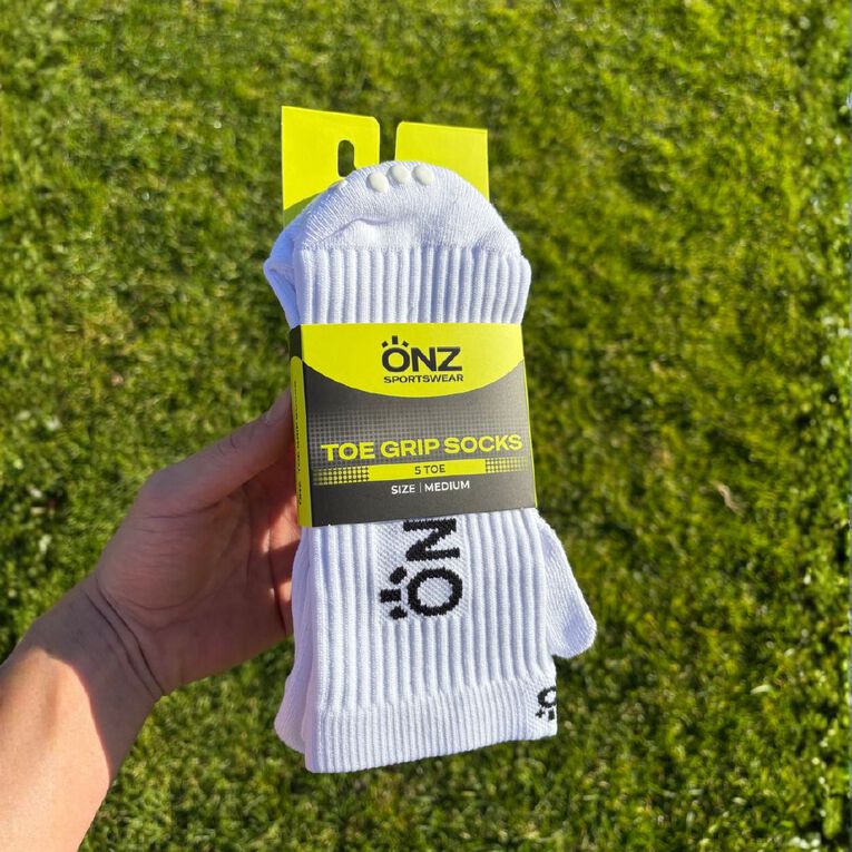 ONZ 5-Toe Grip Socks White Small, White, hi-res