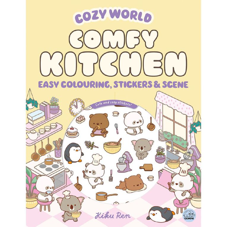 Cozy World: Comfy Kitchen Easy Colouring & Sticker Scenes, , hi-res