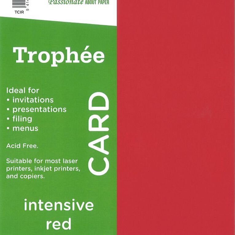 Trophee Card 160gsm Intensive Red A4 15 Pack, , hi-res