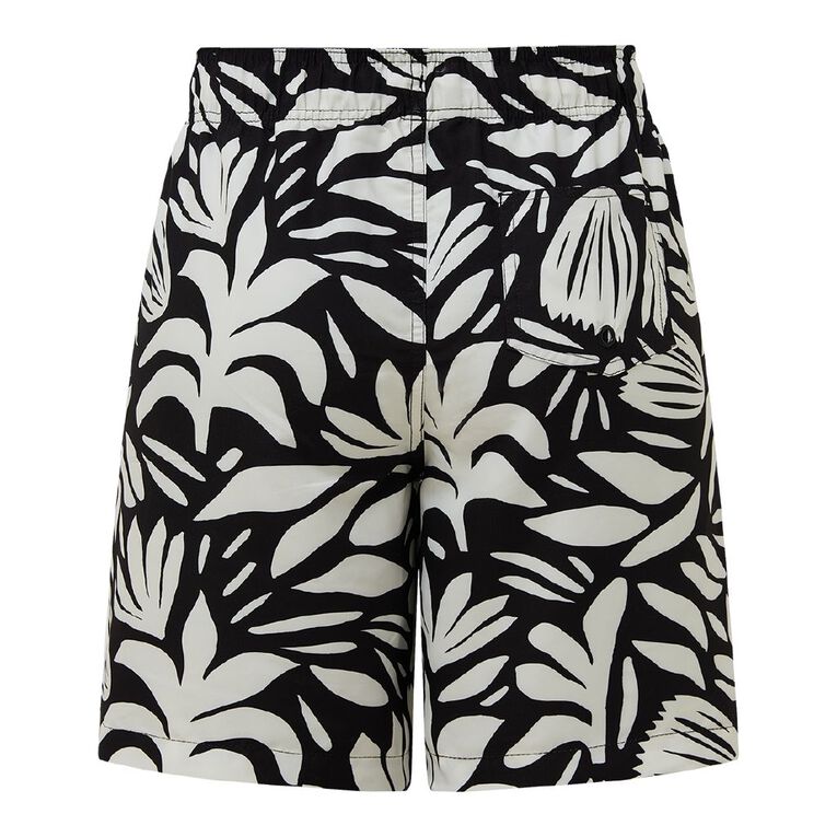 H&H Women's Long Boardshorts, Black/White, hi-res