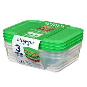 Sistema Nest It Meal Prep 1L 3 Pack