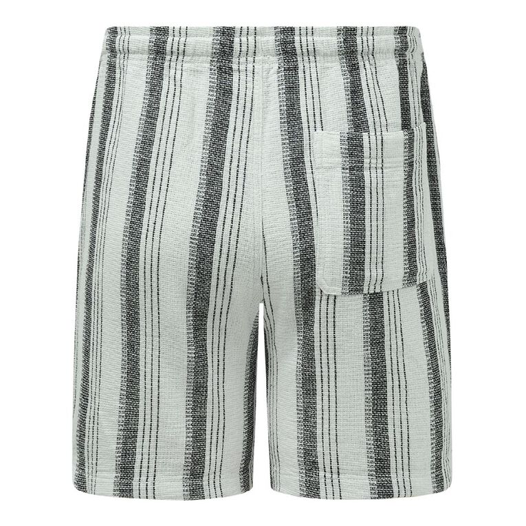 H&H Men's Textured Shorts, Black/White, hi-res