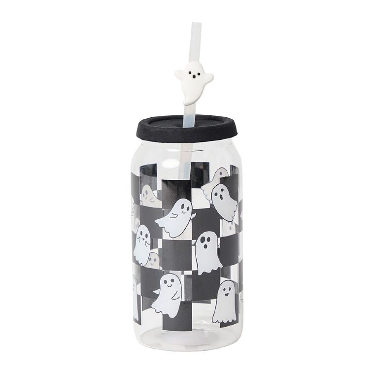 Scarehouse Glass Tumbler with Straw Assorted, , hi-res