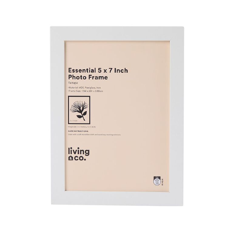 Living & Co Essential Photo Frame 5in x7in White, , hi-res