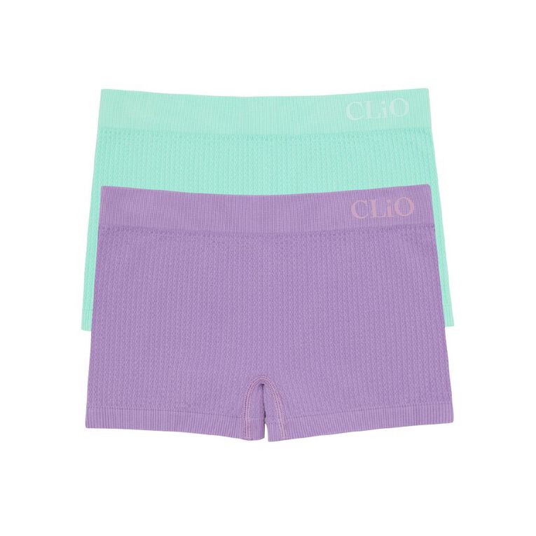 Clio Teen Seamfree Shortie 2 Pack, Purple/Green, hi-res