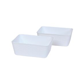 Living & Co 2 Pack Medium Flexi Tray White