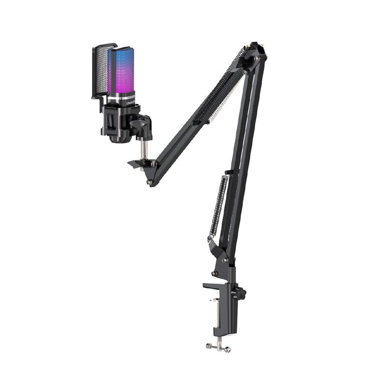 Playmax RGB Black Microphone Arm And Tripod, , hi-res