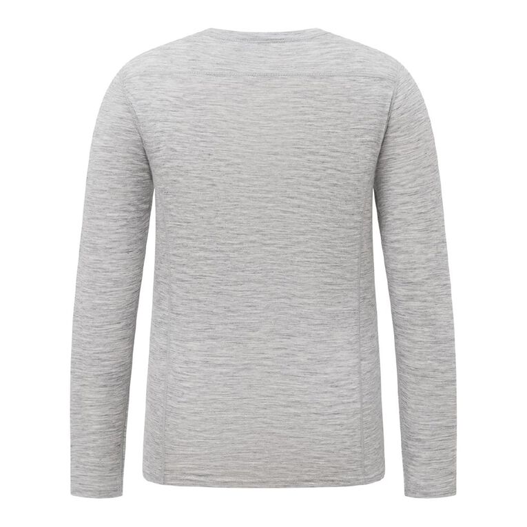 H&H Men's Merino Thermal Long Sleeve Top, Grey Marle, hi-res