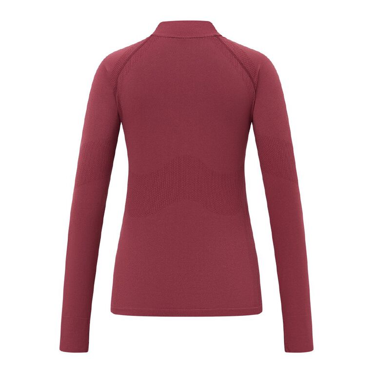 Active Intent Women's Quarter Zip Seamless Top, Red Dark, hi-res