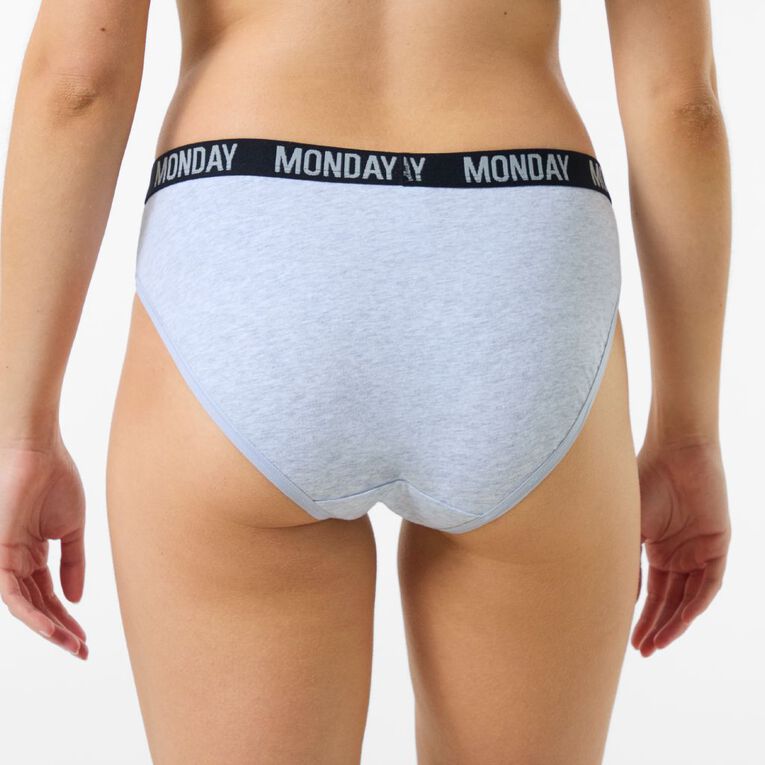 H&H Women's Weekday Bikini Briefs 7 Pack, Black Weekdays, hi-res