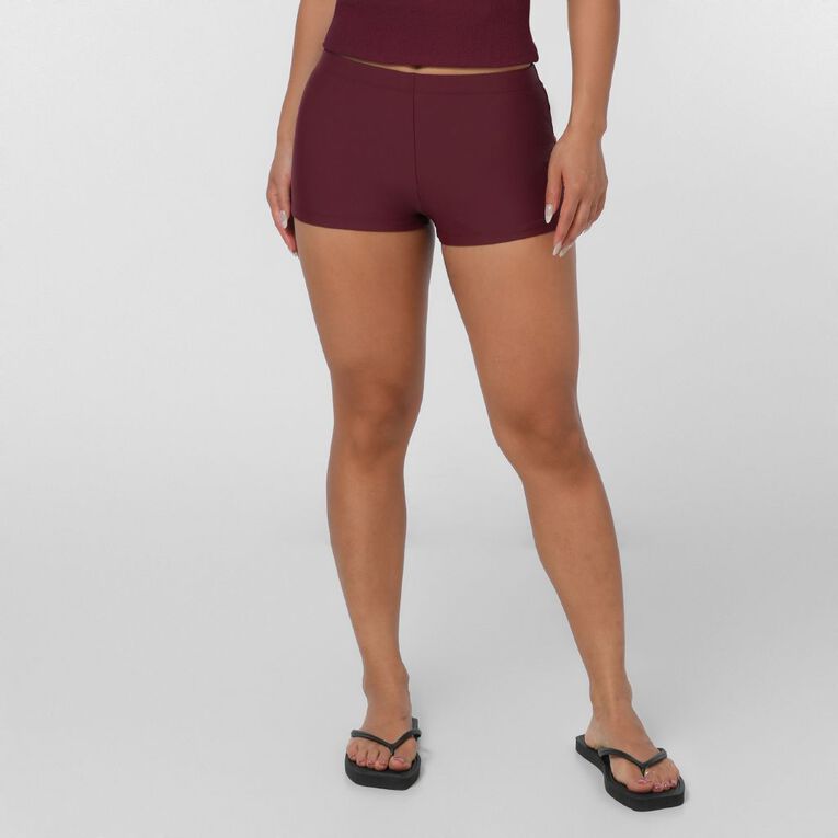 H&H Women's Boyleg Bikini Pants, Red Dark, hi-res