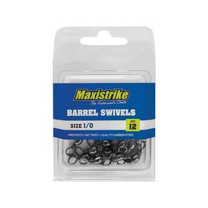 Maxistrike 1/0 Barrel Swivels 12 Pack