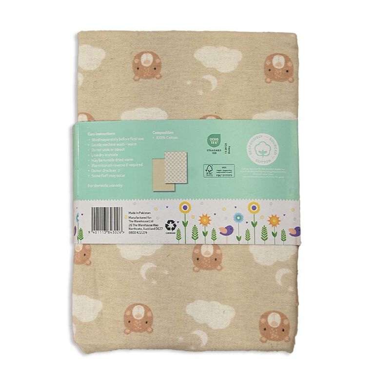 Babywise Flannelette Bassinet Sheet Bears 2 Pack, , hi-res