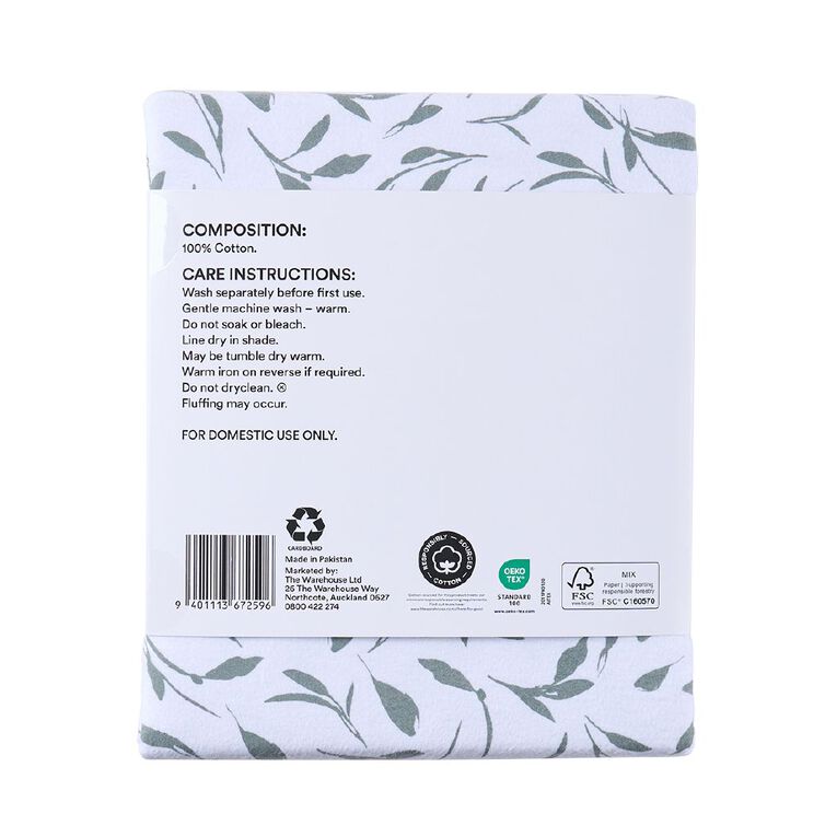 Living & Co Cotton Flannelette Sheet Set Odessa Green Queen, , hi-res