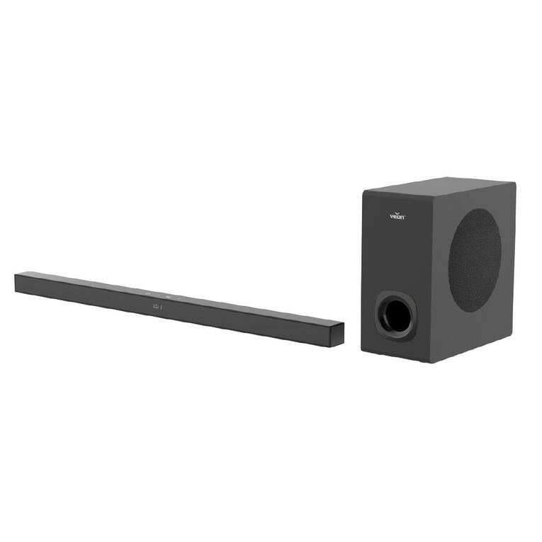 Veon 2.1 120W Soundbar With Wireless Subwoofer VNBS802LW Black, , hi-res