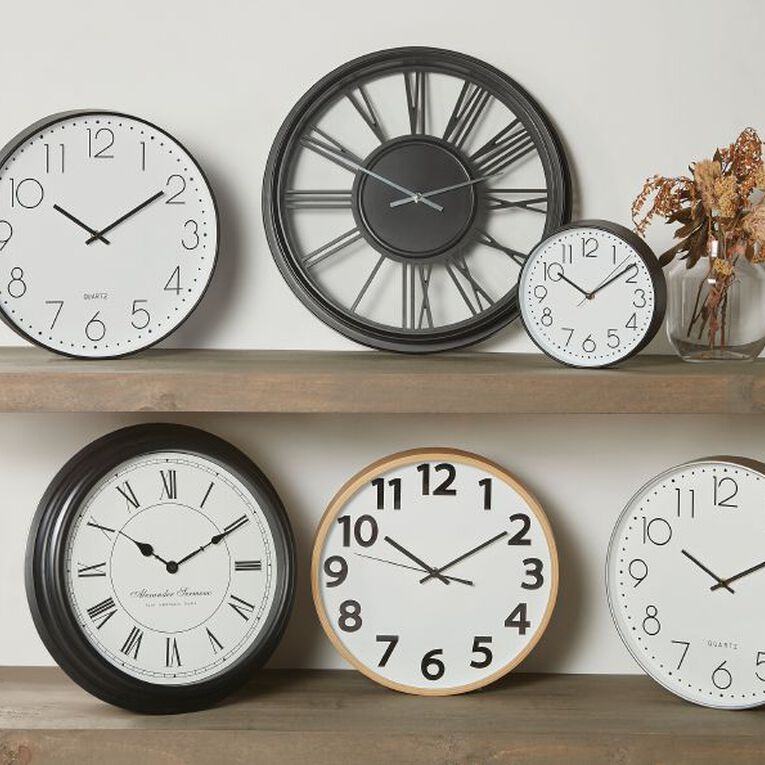 Living & Co Larsson Clock Black 35cm, , hi-res