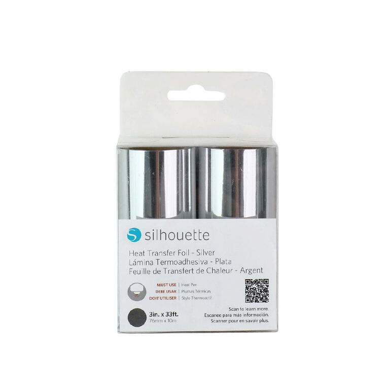 Silhouette Heat Transfer Foil Silver 3 inch x 33 Feet each 2 Pack, , hi-res