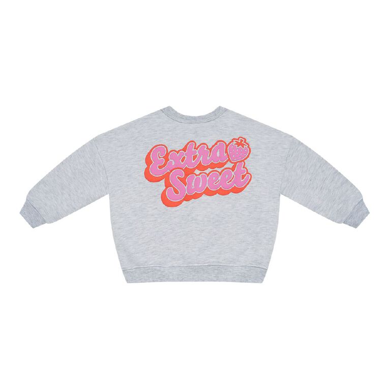 Young Original Toddler Girls' Cosy Fleece Sweatshirt, Grey Light, hi-res